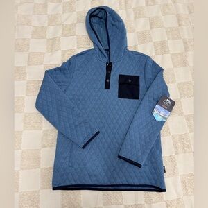 NWT Mountain and Isles Men's Blue Quilted Hoodie size Small